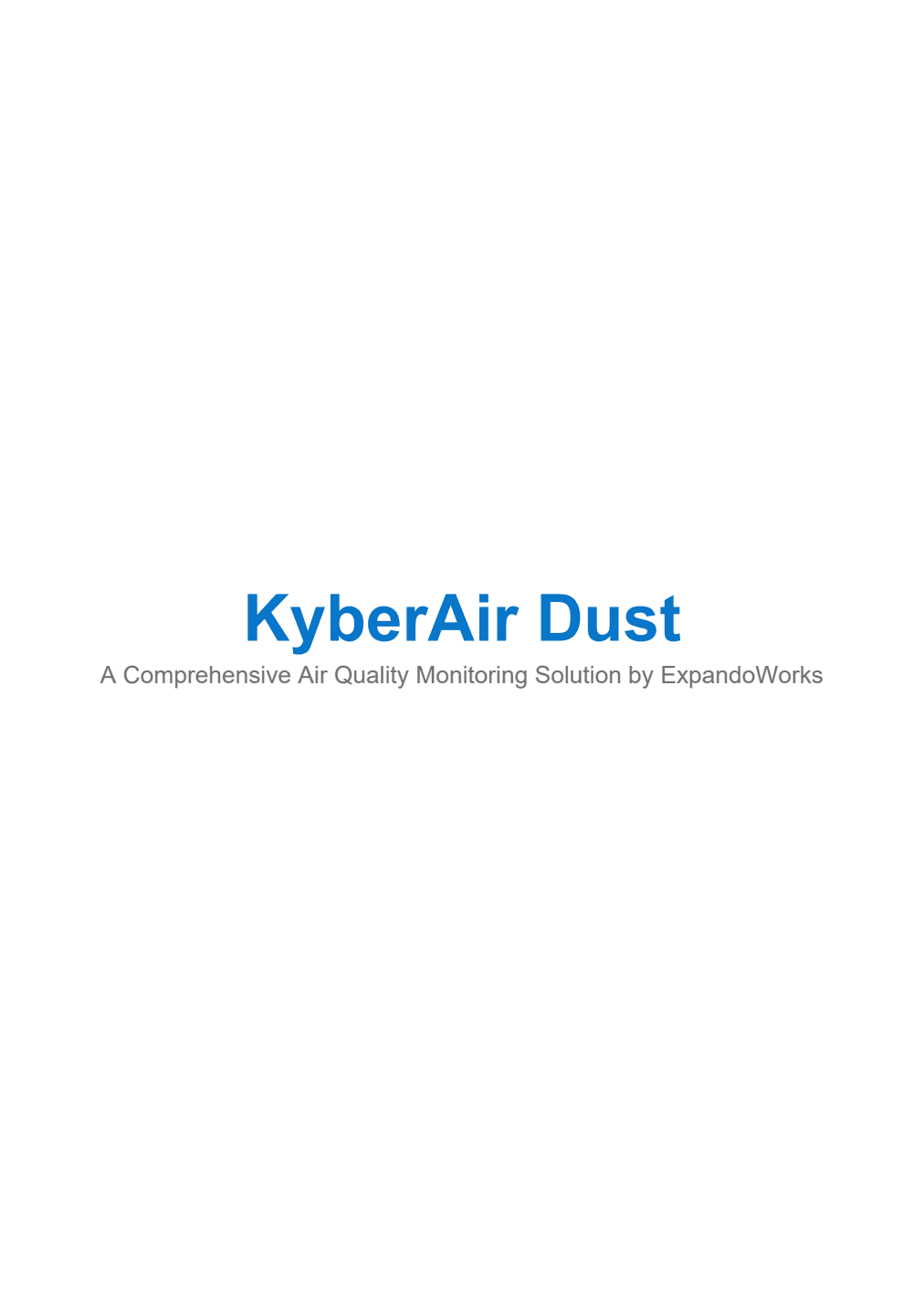 Cover of the KyberAir Dust particulate monitoring brochure.