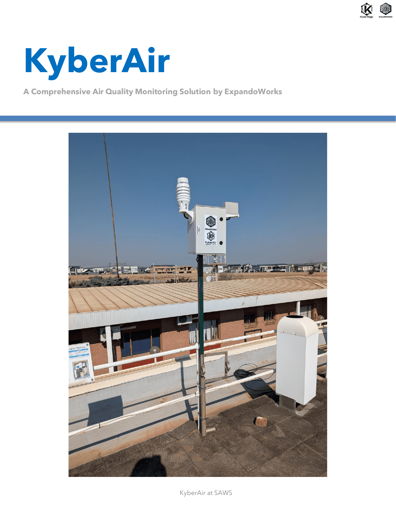 Cover of the KyberAir air quality monitoring master brochure.