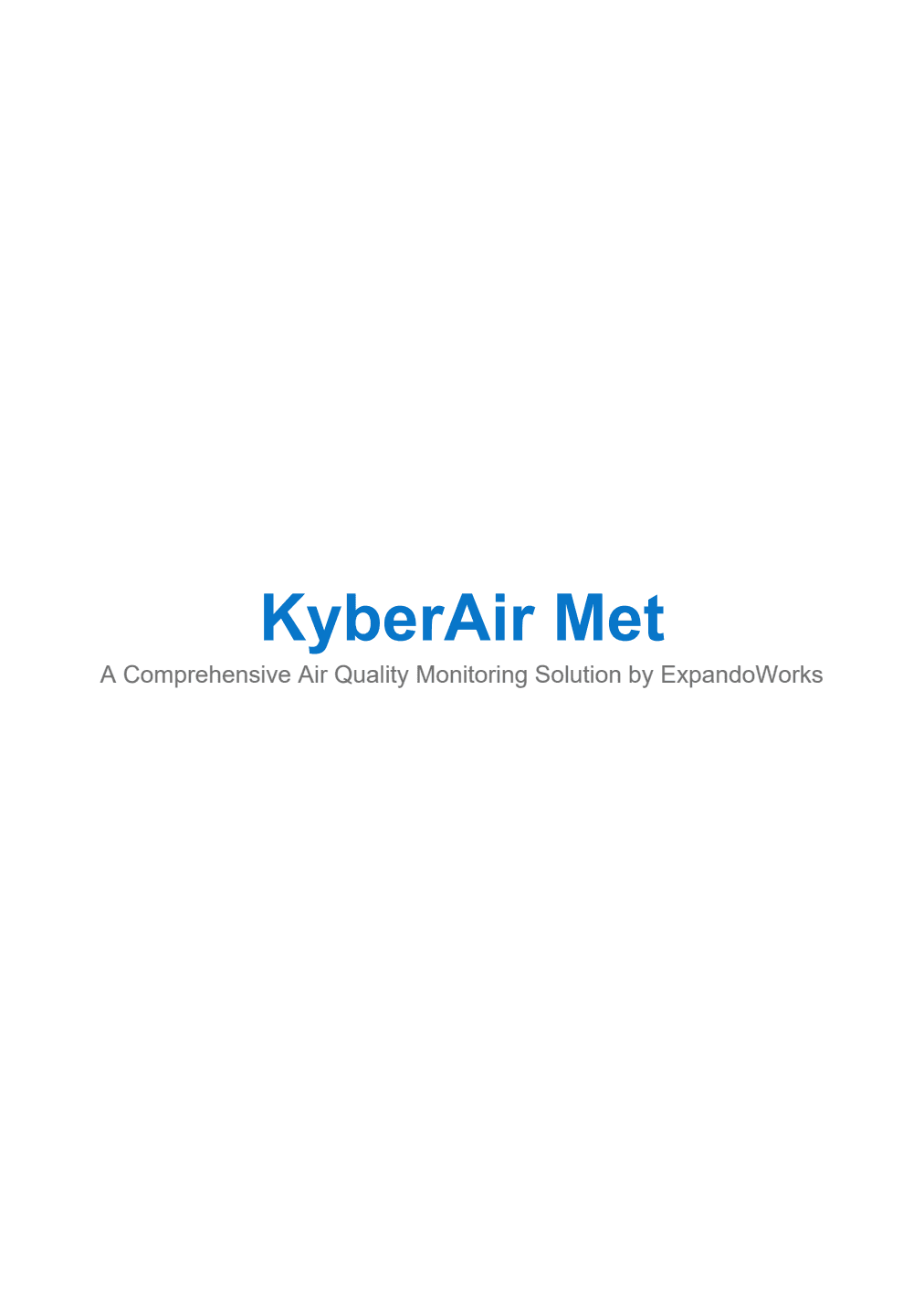 Cover of the KyberAir Met weather monitoring brochure.