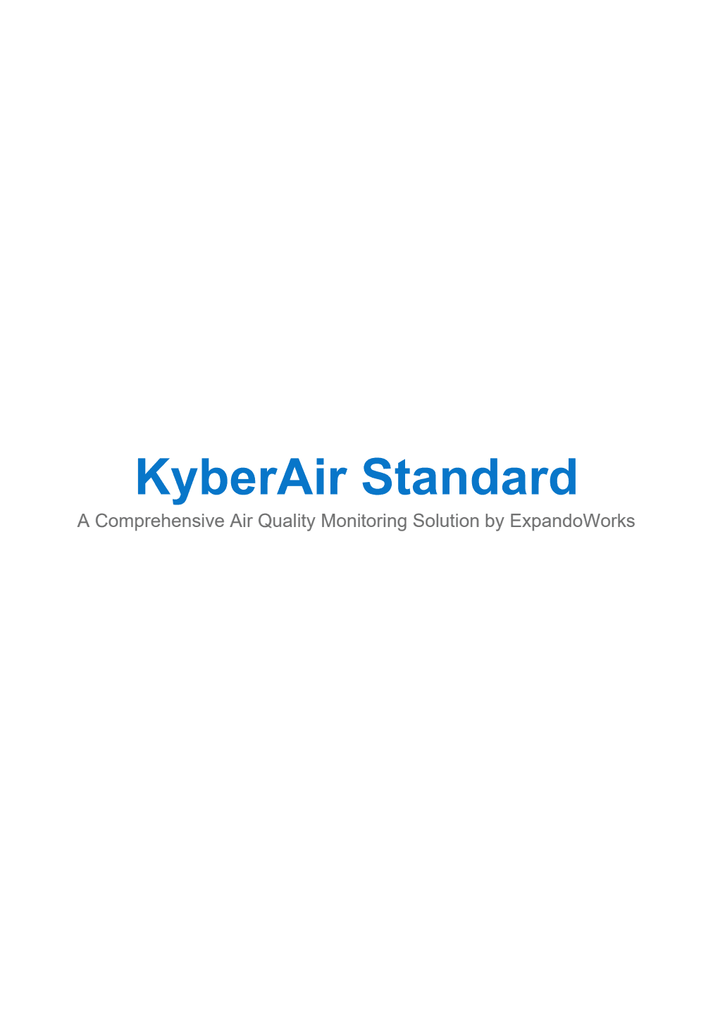 Cover of the KyberAir Standard air quality monitoring brochure.