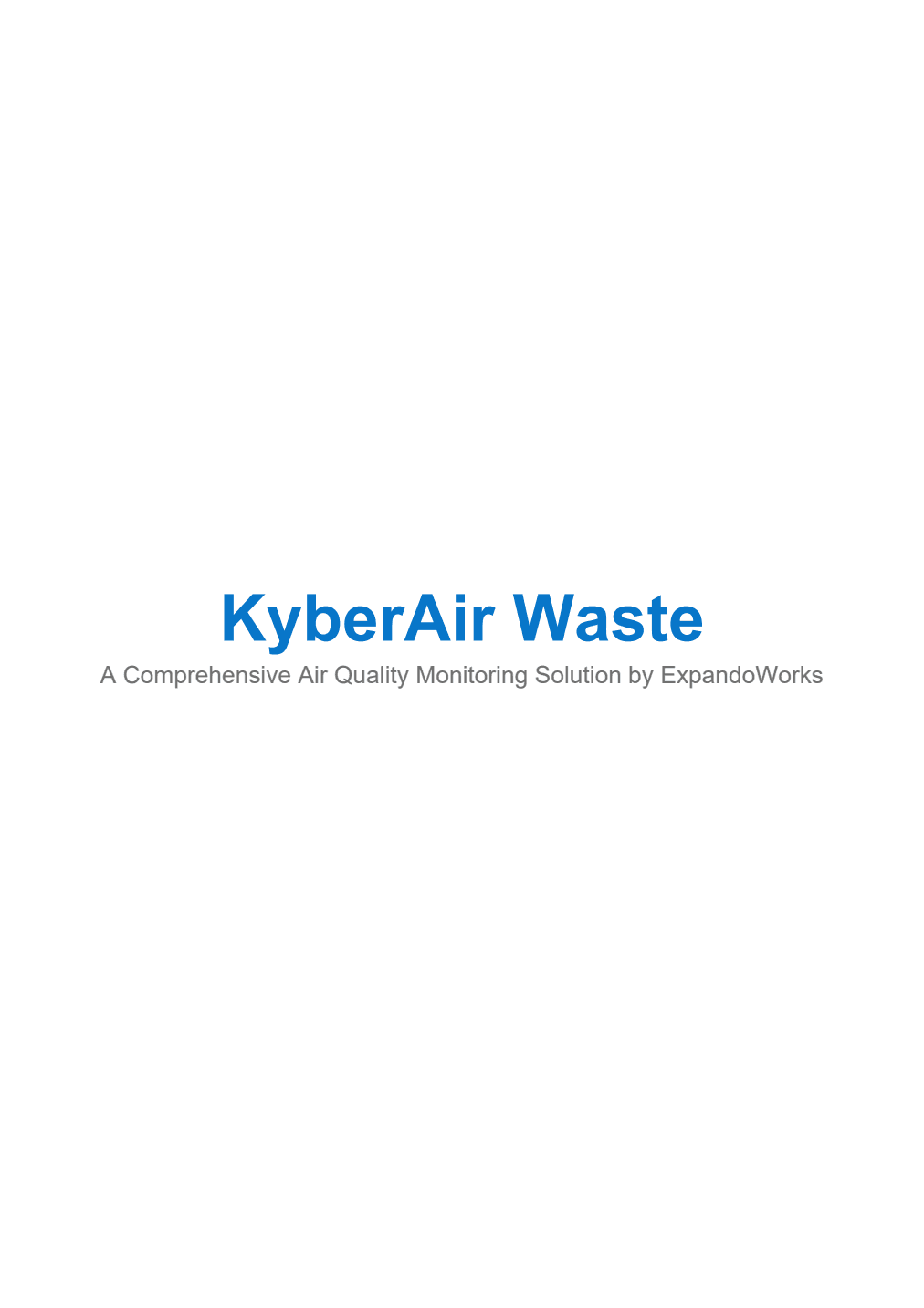 Cover of the KyberAir Waste environmental monitoring brochure.