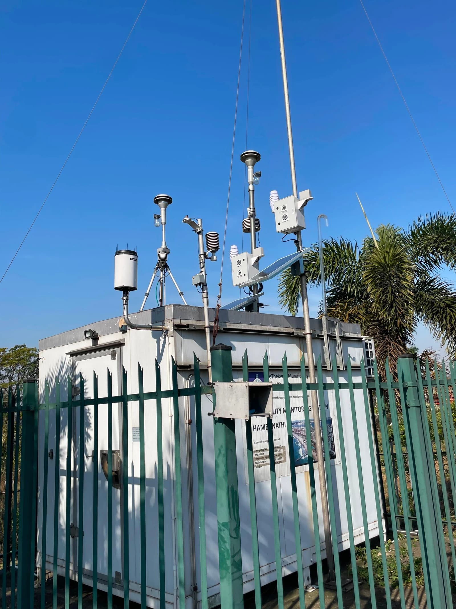 KyberAir units and solar panels installed above an outdoor monitoring station